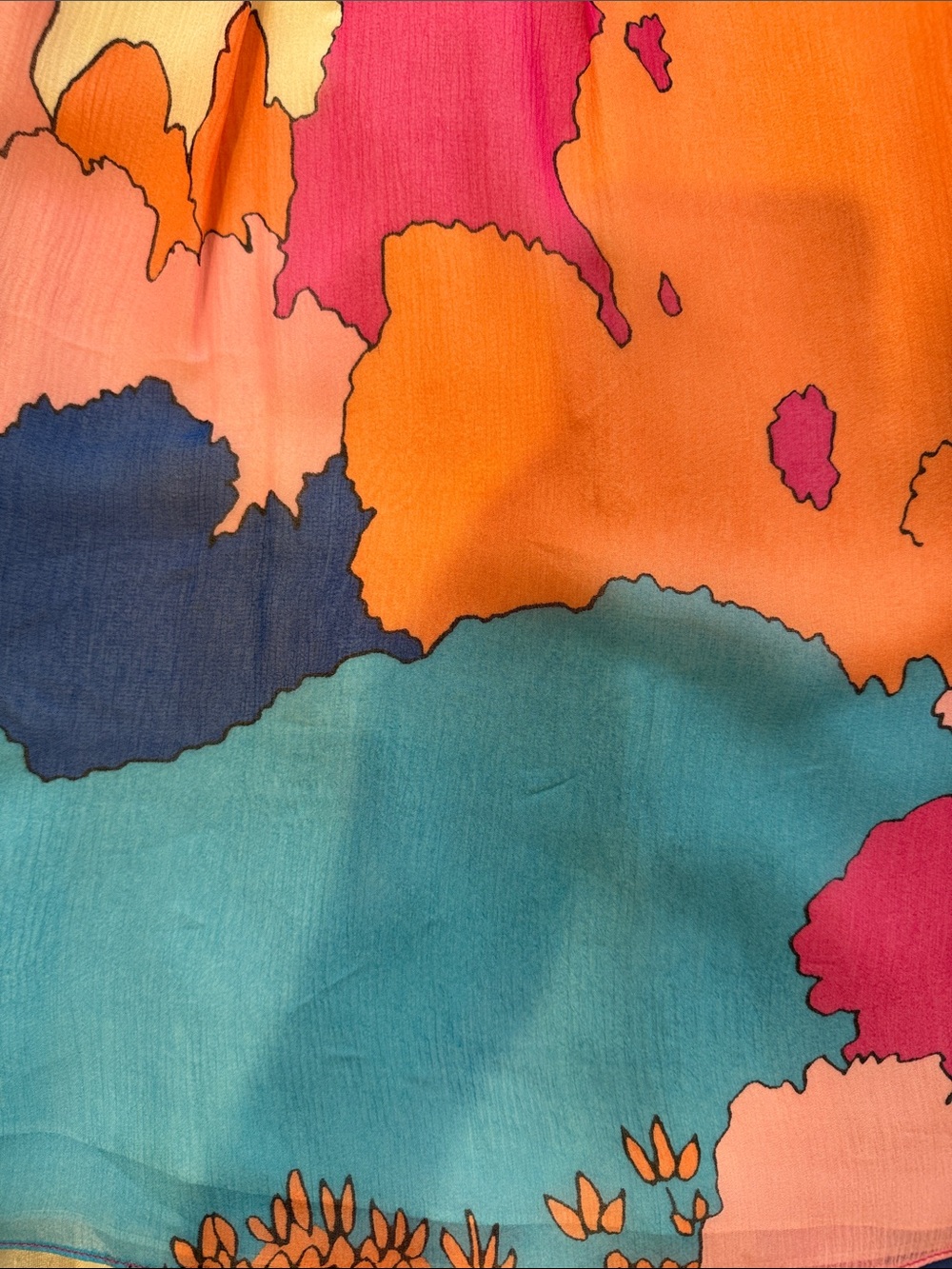 Tibi Multi-Color Abstract Print Halter Tank Top - Picture 4 of 4